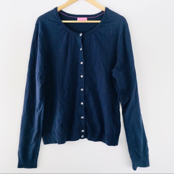 Lilly Pulitzer Sweaters - Lilly Pulitzer navy cardigan with jewel buttons